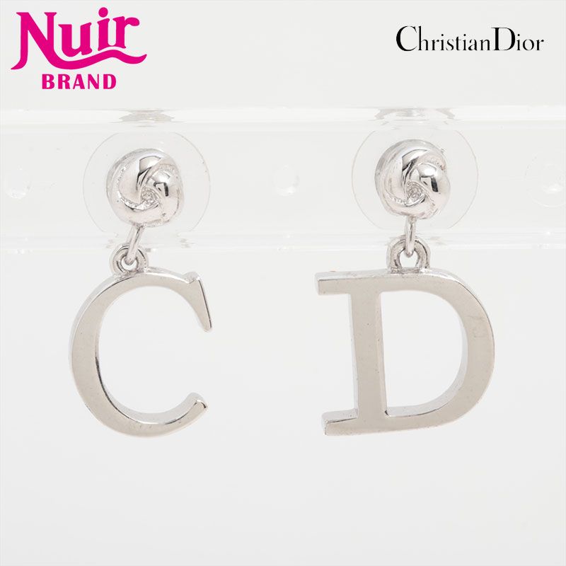 【レア】クリスチャンディオール　リボンピアス　CDロゴ Christian Dior クリスチャンディオール リボン ラインストーン