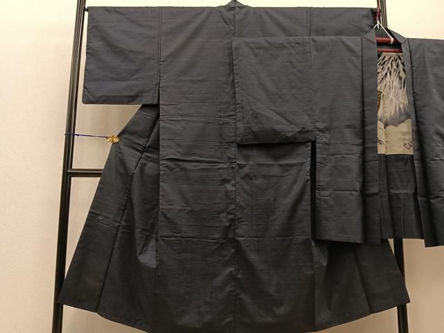 平和屋着物男性 本場大島紬 アンサンブル 総絣 羽裏：一富士二鷹