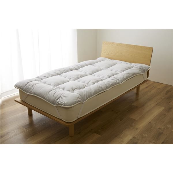 敷きパッド 寝具 ダブル ライトグレー 洗える 日本製 消臭 吸湿 Sleep Niceday フランス産 ウール 増量プレミアム ベッドパッド 代引不可