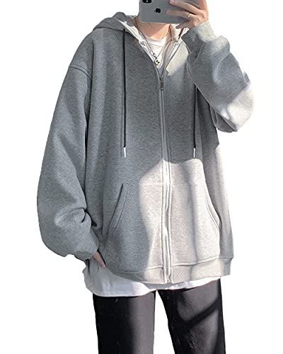 50-グレー_2XL [HONOUR FASHION] パーカー メンズ トレーナー 大きい