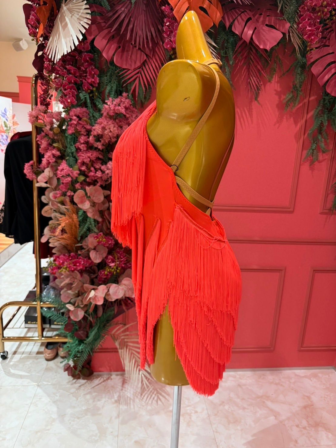 オレンジフリンジワンピース サイズS