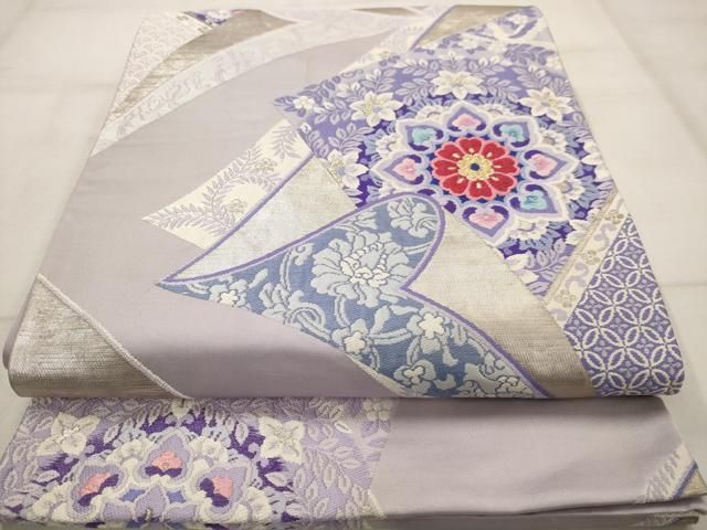 平和屋着物◎六通柄袋帯 唐織 更紗正倉院花文 金銀糸 正絹 逸品