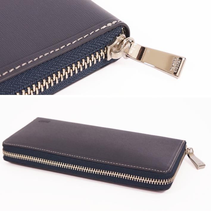 【専用】TAKEO KIKUCHI ネイビー ラウンドファスナー長財布 タケオキクチ TAKEO KIKUCHI 牛革 ラウンドファスナー 長財布