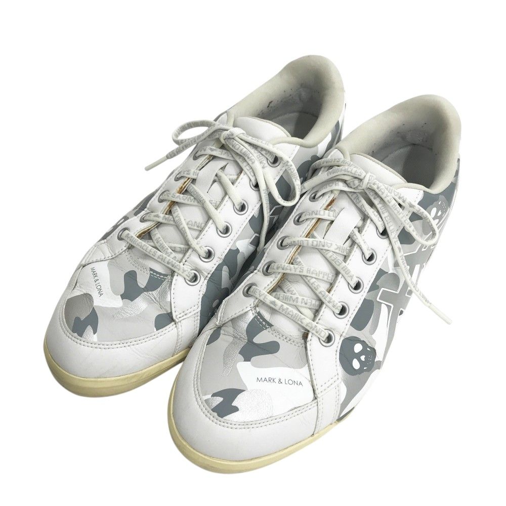 MARK-LONA マークアンドロナ ×asics 1113A026 スパイクレス ゴルフシューズ スカル カモフラ柄 グレー系 26.5 240101546532 ゴルフウェア メンズ ストスト