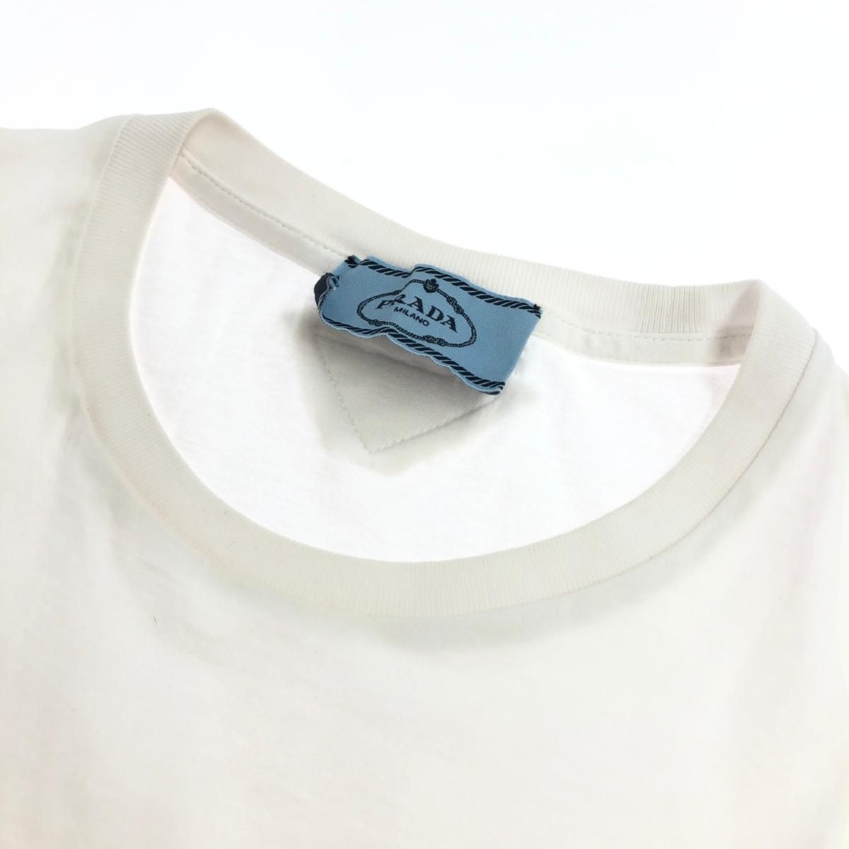 PRADA - PRADA プラダ 半袖 カットソー サイズ:M  ホワイト コットン レディース 　240001154925 PRADA プラダ 半袖 カットソー サイズ:M ホワイト コットン