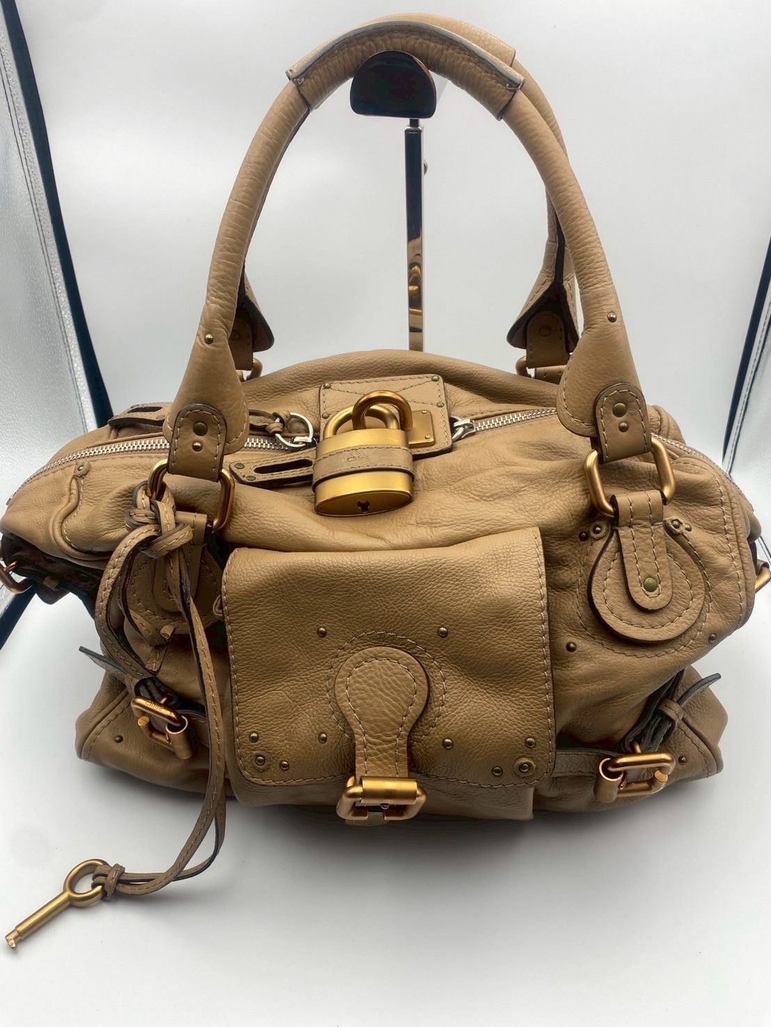 Chloé クロエ パディントン ゴールドベージュ レザー Y2K ハンドバッグ