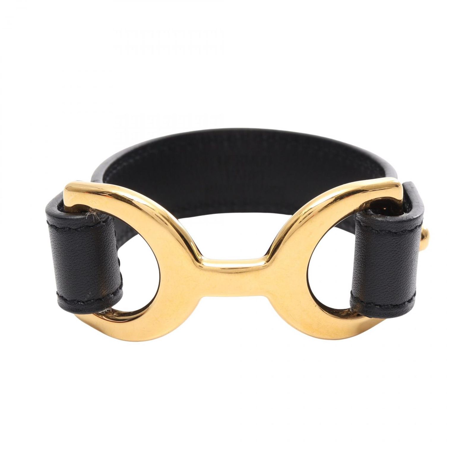 エルメス HERMES バングル パヴァーヌ GP ゴールドメッキ レザー バングル レディース Used A