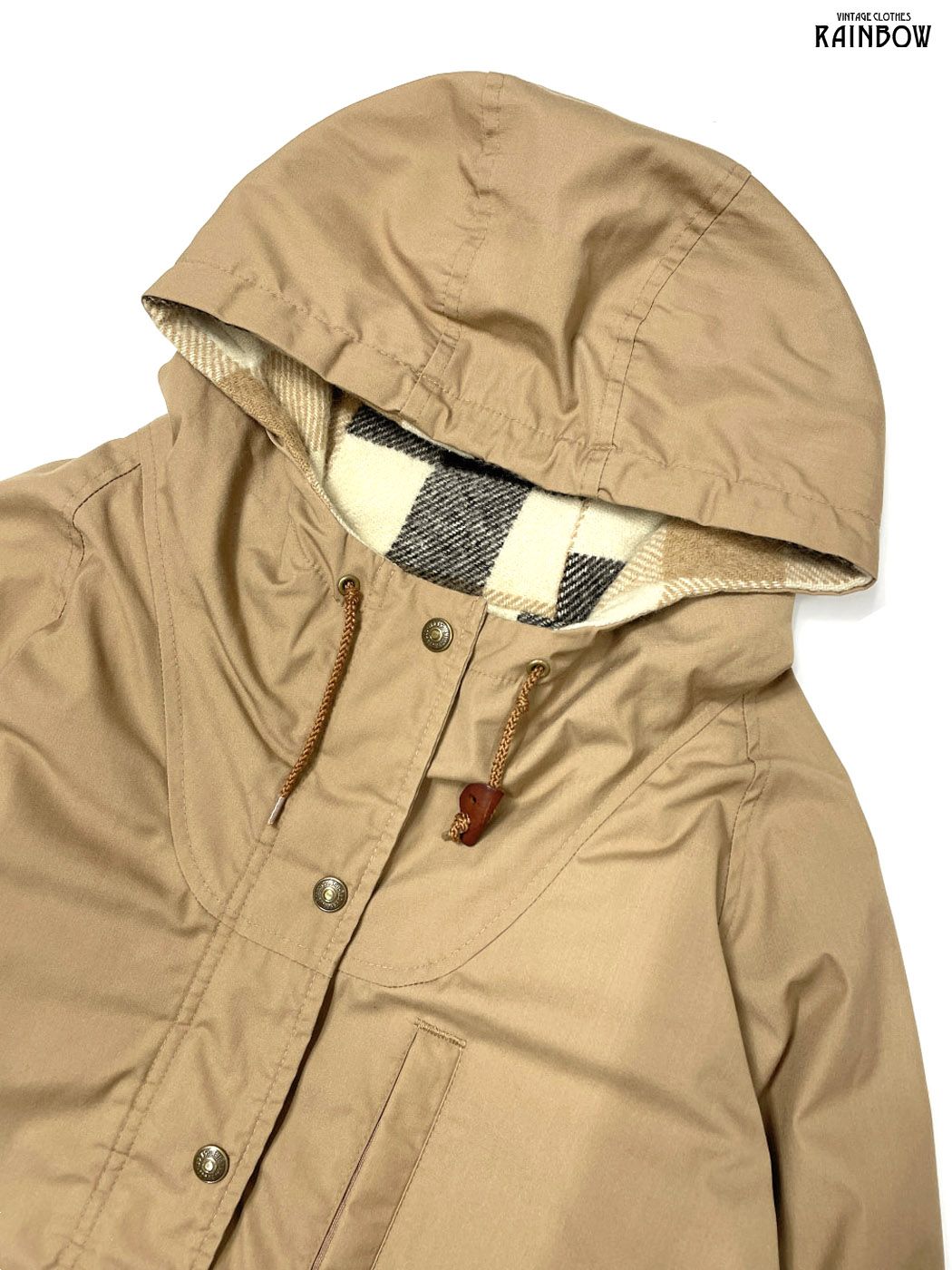 古着 LEVIS リーバイス アメリカ製 前開き TALONジップ 無地 コットン ウール 長袖 アウター ヘビーコート ベージュ ttu2509092