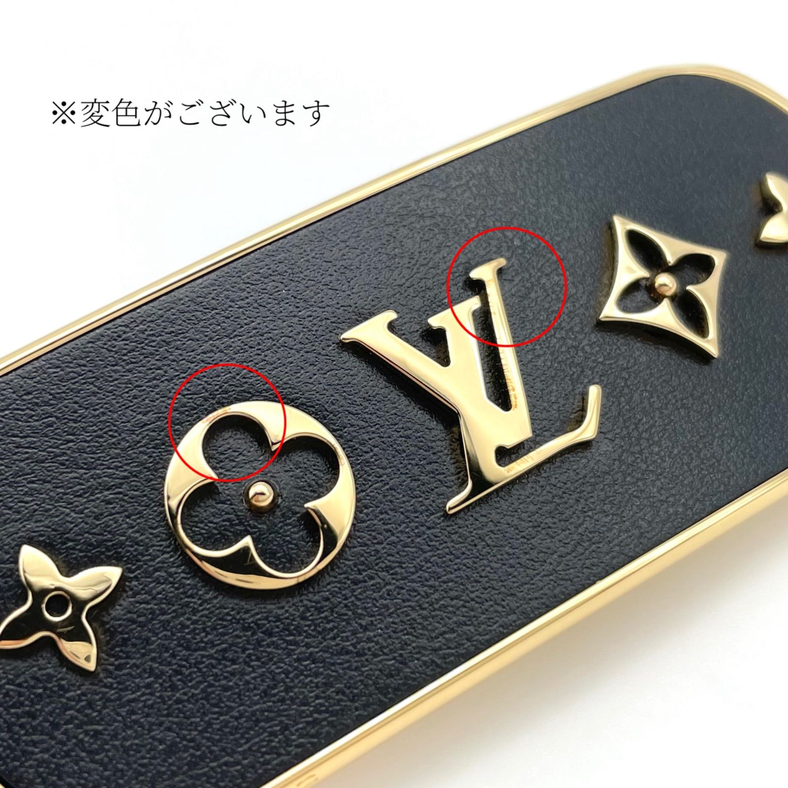 LOUIS VUITTON ルイヴィトン M00564 バレッタ・クルーザー ブラック ゴールドカラー ヘアクリップ 髪留め 箱 保存袋  メッセージカード クロス 付き DP1211