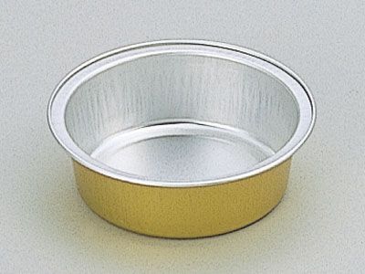 アルミ容器 丸型スムース 8cm ゴールド A3080-E