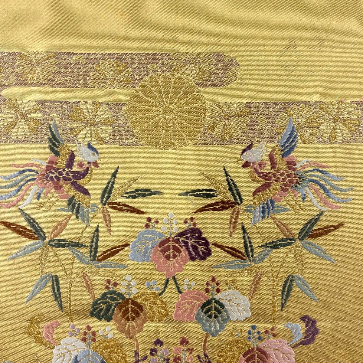 袋帯 美品 名品 落款 長嶋成織物 瀞金錦 本金箔 関西仕立て 桐竹