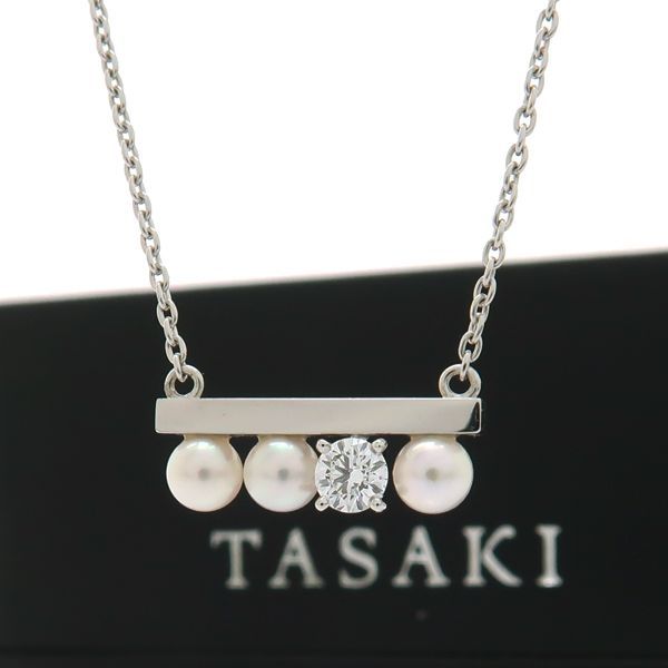 TASAKI プチバランス ダイヤモンド ソロ ネックレス K18WG 美品 P16743