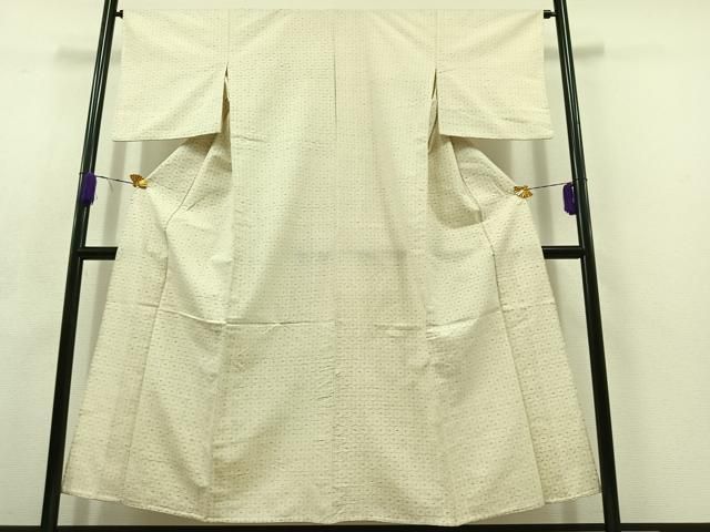 平和屋着物▽上質な紬　単衣　亀甲文　正絹　逸品　AABC7518jh 平和屋着物▽上質な紬 単衣 亀甲文 正絹 逸品 AABC7518jh