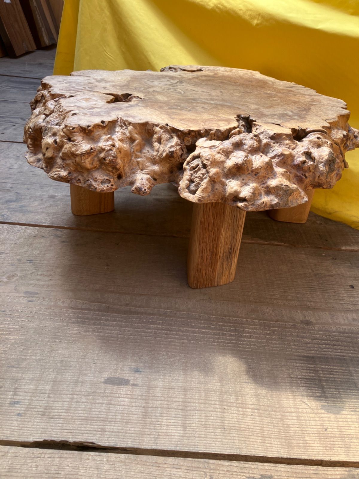 天然木ナラ変杢座卓 【公式通販】