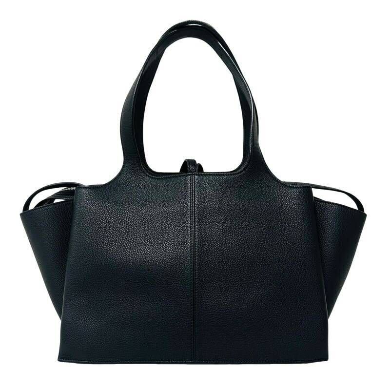 ブラウン セリーヌ レザー タイバッグ ハンドバッグ ブラック【中古