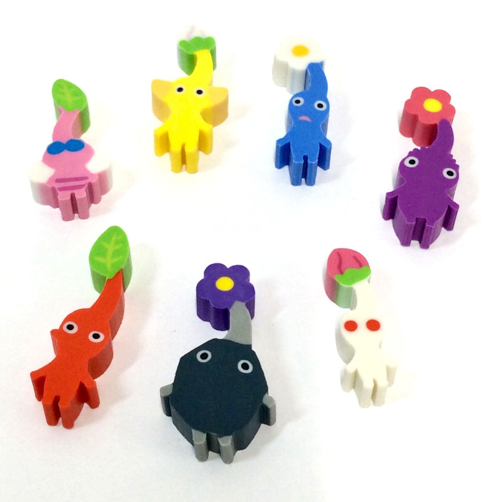 k049【新品・未使用】ピクミン つめつめ消しゴム 7種×各5点 計35点