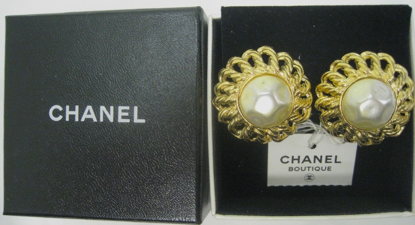 ヴィンテージ シャネルCHANELイヤリング 白石入 2 ロゴ 3