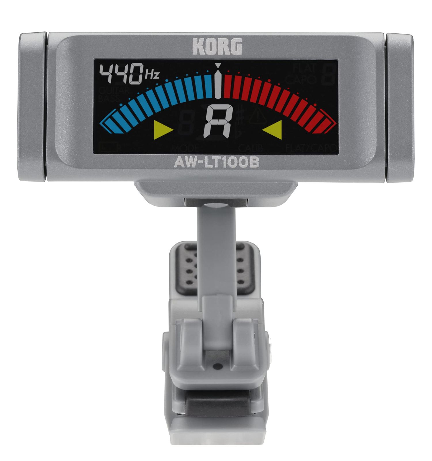 KORG(コルグ) 100時間連続駆動 ベース用 クリップチューナー AW-LT100B 多弦ベース対応 ±0.1セントの高精度 カラー表示 単4電池1本 軽量 コンパクト