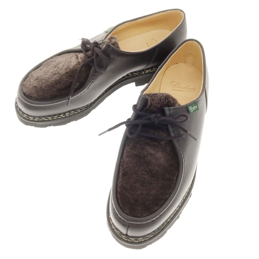 パラブーツ Paraboot MICHAEL ムートン チロリアンシューズ ブラック サイズ41 1|2 メンズ