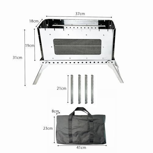 人気商品] Solotour 焚き火台 二次燃焼 五徳 4枚 ステンレス