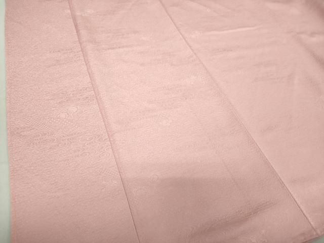 平和屋着物○上質な色無地 流水雪輪花地紋 撫子色 ロング丈 正絹 逸品