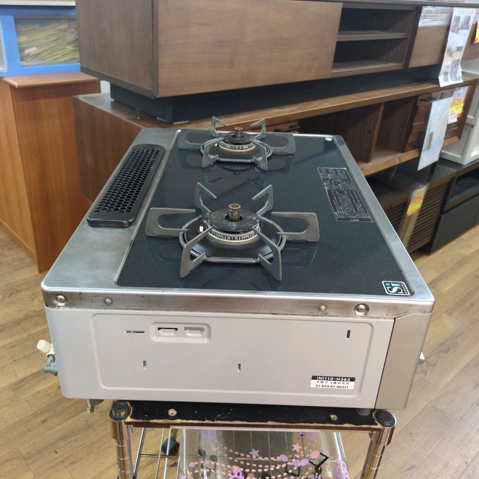 J554 ☆全体的にサビキズ使用感☆2013年製☆大阪ガス☆都市ガスコンロ