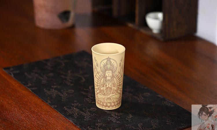 宜興紫砂杯 段泥 千手観音水杯 可楽杯 茶道具 煎茶道具 美術品