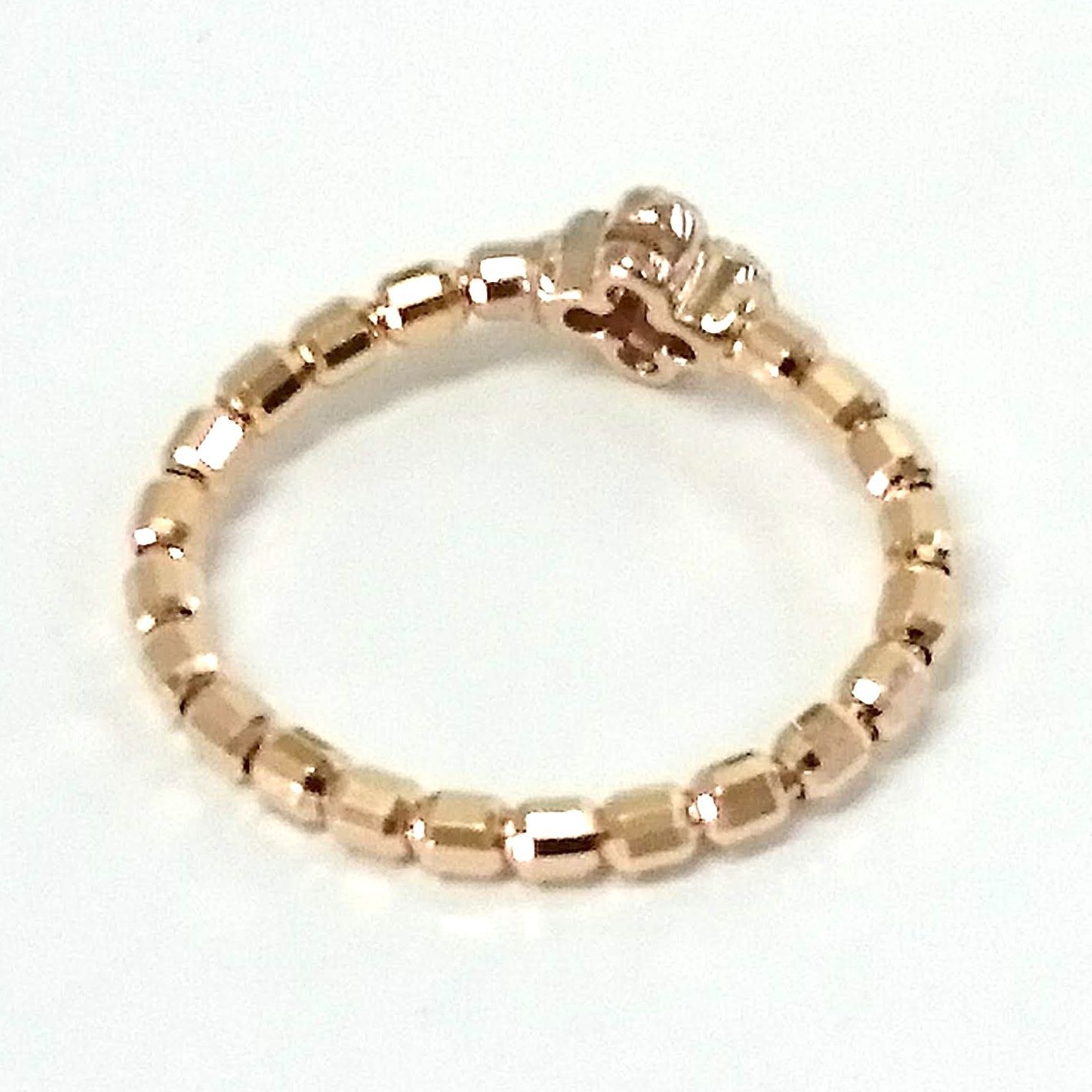 新品 リング 18金 ピンクゴールド ダイヤモンド 0.05ct フラワー 指輪 