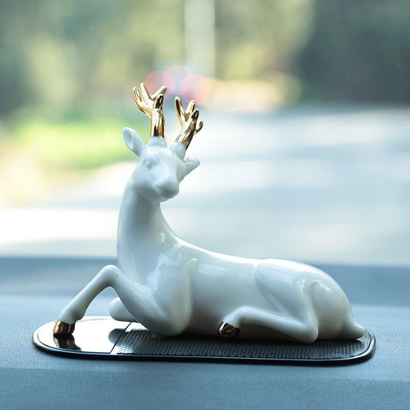 鹿 シカ トナカイ 風水グッズ ホワイト 白 ゴールド 金 金色 富