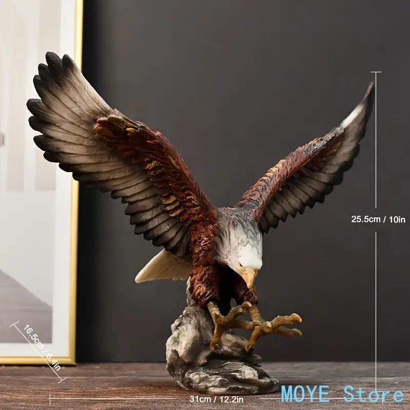 迫力満点！ワシのフィギュアデコレーションレトロなファルコン、イーグル、ホークのシミュレートされた鷲の像、レジン製のクラフト装飾、リビングルーム、オフィス、ワインキャビネッ