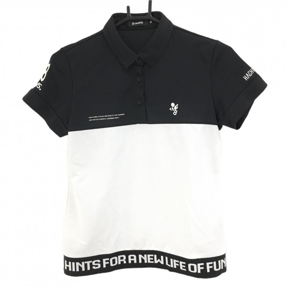 8yards ハチヤーズ ポロシャツ ホワイト ストレッチ バックロゴ 冷感