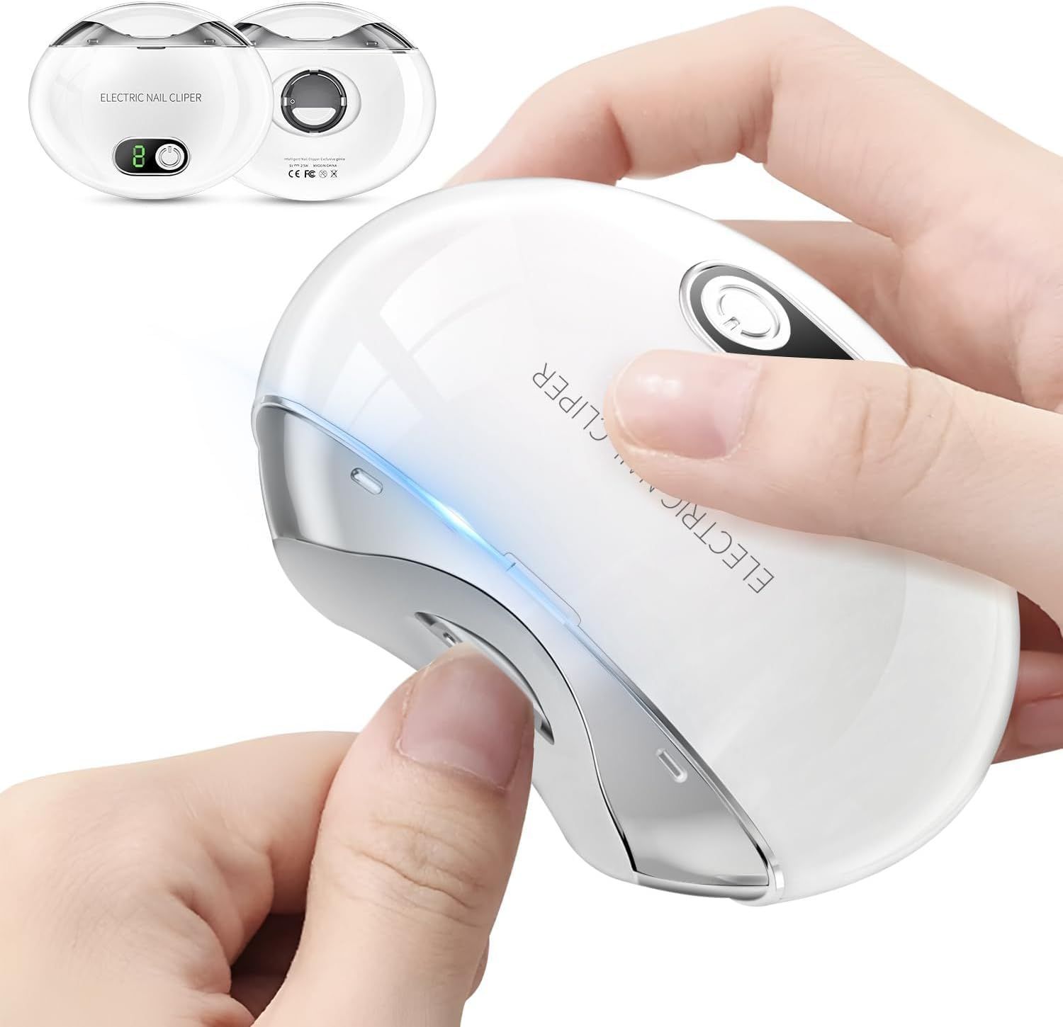 【数量限定】新設計】爪切り 電動 電動爪切り 三段階スピード 電動つめきり 【2024 Type-C充電式 電動爪削り 爪切り LEDライト付き 超軽量 簡単操作 低騒音設計 爪傷防止 厚い爪 用 子供/大人/高