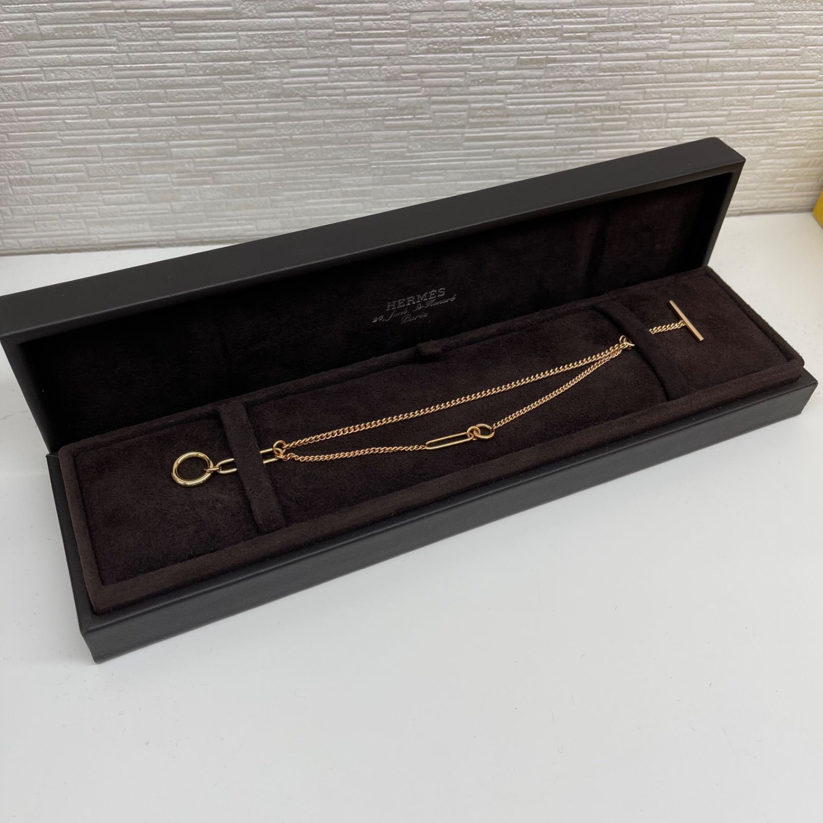 新品同様品】HERMES エルメス エシャペSH 2重ブレスレット ♯16 新品同様品】HERMES エルメス エシャペSH 2重ブレスレット ♯16