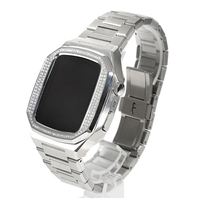 アップルウォッチ用カスタムダイヤカバーベルトセット 高級ステンレス  