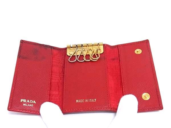 PRADA 6連キーケース レザー レッド PRADA プラダ 6連キーケース