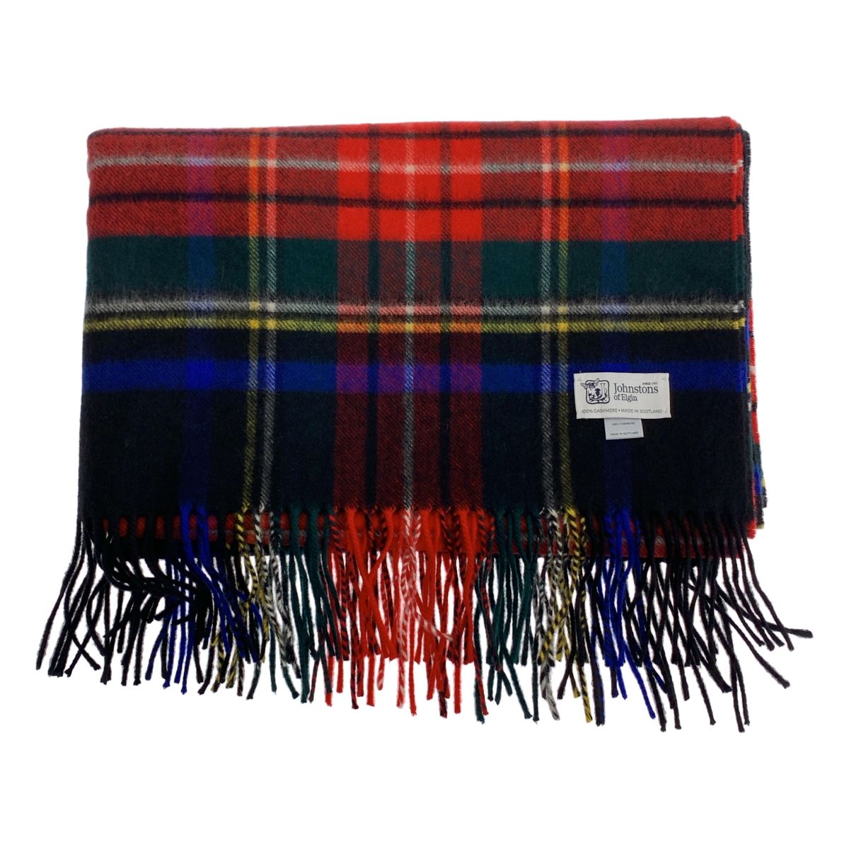 美品】ジョンストンズ カシミヤ混 マフラー ストール チェック柄