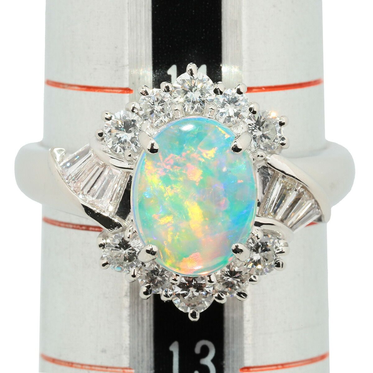オパール 0.67ct ダイヤモンド 0.64ct プラチナ Pt900 リング 指輪 12 