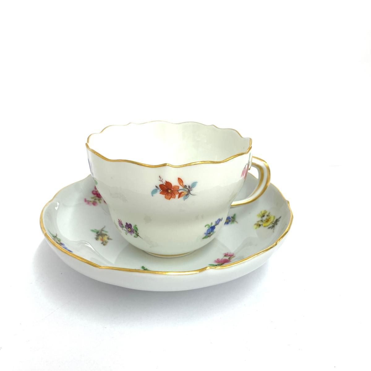 Meissen マイセン スキャタードフラワー 小花散らし カップ＆ソーサー ホワイト 240001135310