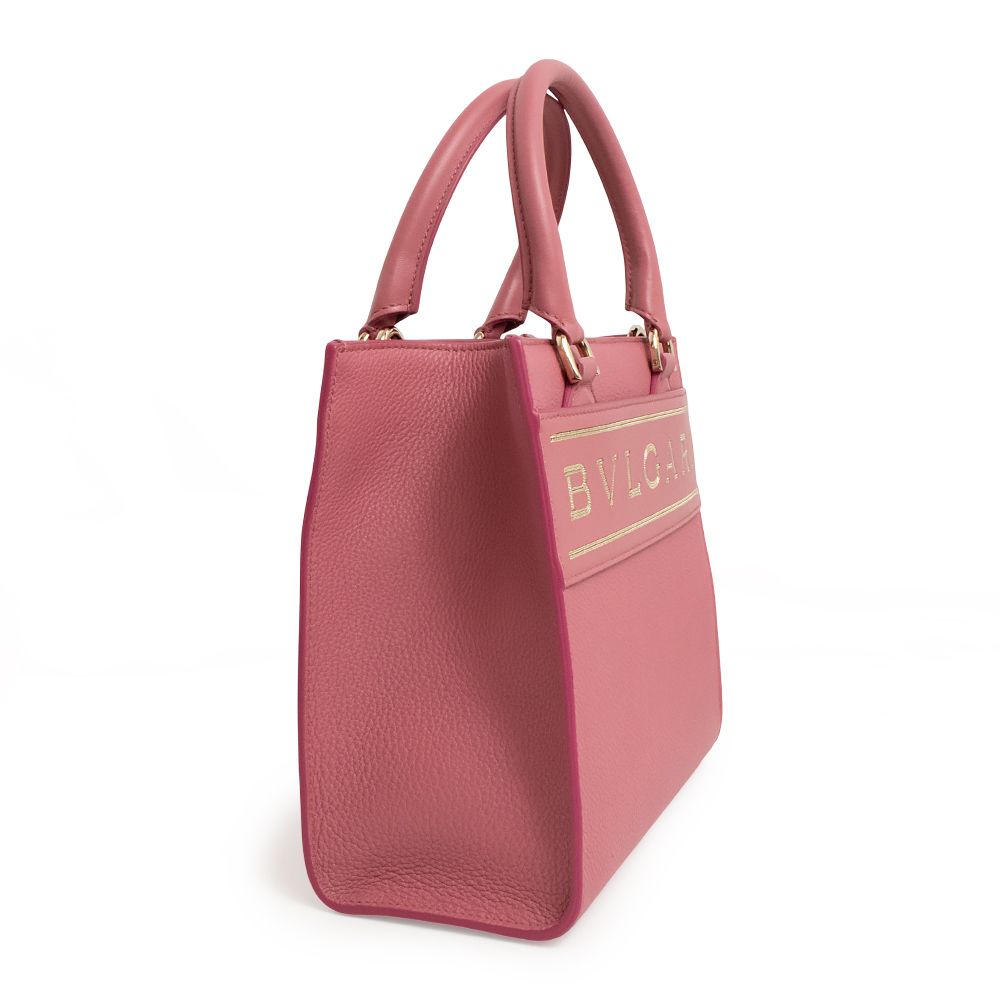 ブルガリ ロゴ トート スモール 2Way ショルダー ハンドバッグ 斜め  