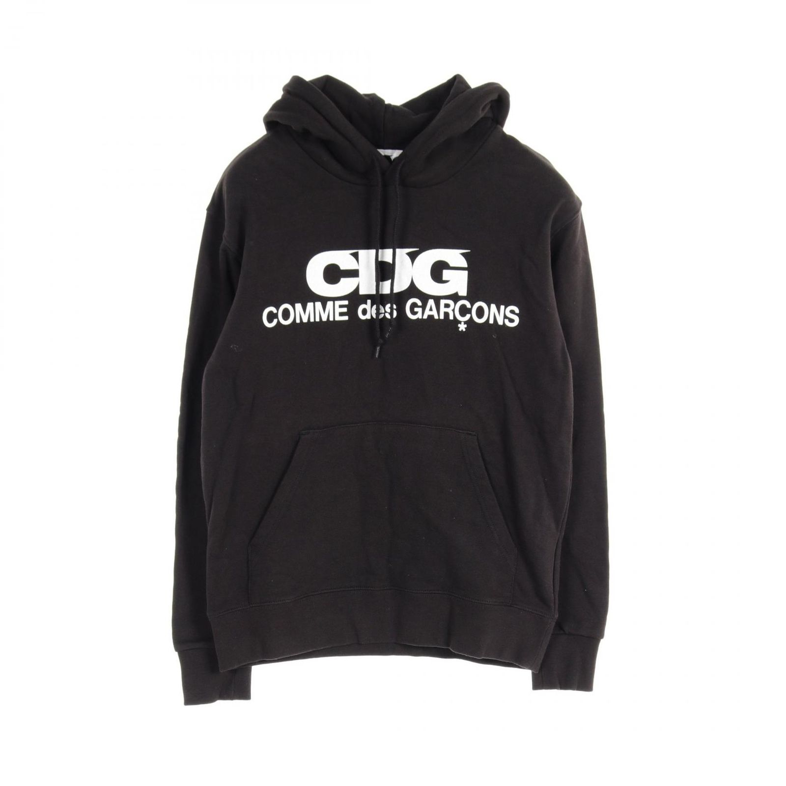シーディージー CDG パーカー SZ-T001 コットン プルオーバーパーカー ロゴプリント コットン ブラック メンズ Used B