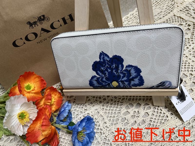 COACH 財布 コーチ 長財布 シグネチャー アコーディオン ラウンドファスナー ジッピーウォレット フローラル フラワープレゼント 贈り物 ギフト  長財布 レディース ファッション 新品 未使用 ブランド F06656 a174 K4 - メルカリ