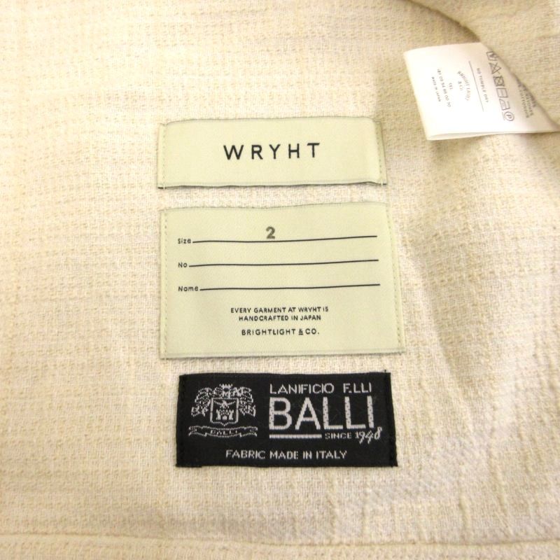 未使用品 ライト WRYHT タグ付き 23AW FISHERMAN SMOCK シャツ ブラウス 長袖 ツーウェイ ドロップショルダー オフホワイト 2 約M ライト WRYHT タグ付き 23AW FISHERMAN SMOCK シャツ ブラウス