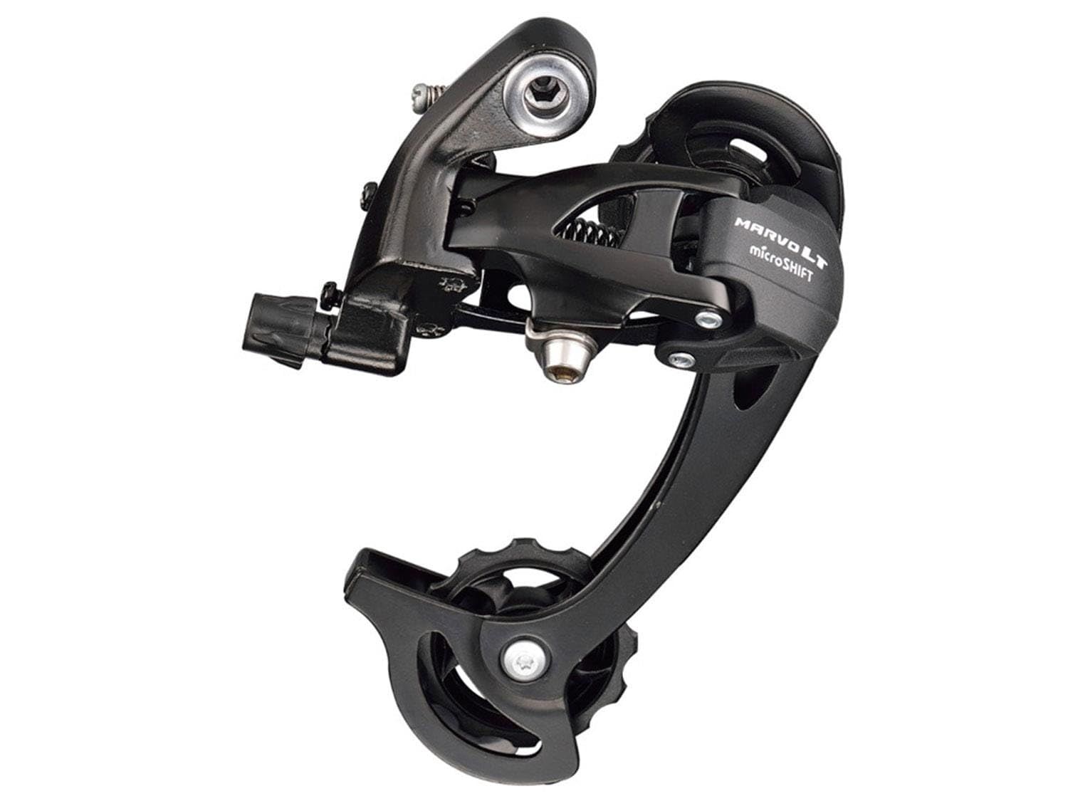 microSHIFT MarvoLT M46 リアディレイラー - 8.9スピード、ロングケージ、ブラック。 