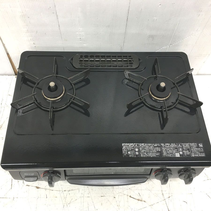 地域 商品 リンナイ Rinnai ガスコンロ ワンピーストップ ブラック RTE565BKR_13A 約56cm コンパクトタイプ 都市ガス12 13A 右強火