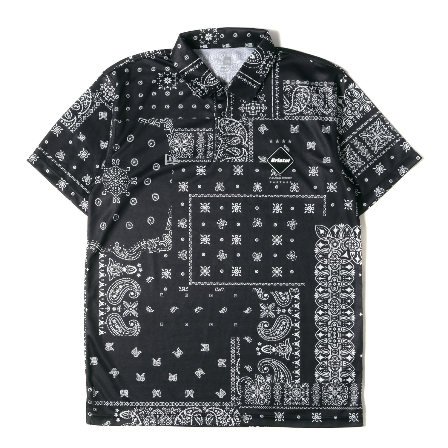 美品 F.C.Real Bristol エフシーレアルブリストル ポロシャツ サイズ:L 22SS NEW ERA バンダナ柄 半袖ポロシャツ  BANDANA POLO SHIRT ブラック 黒 ニューエラ コラボ トップス カットソー【メンズ】 - メルカリ