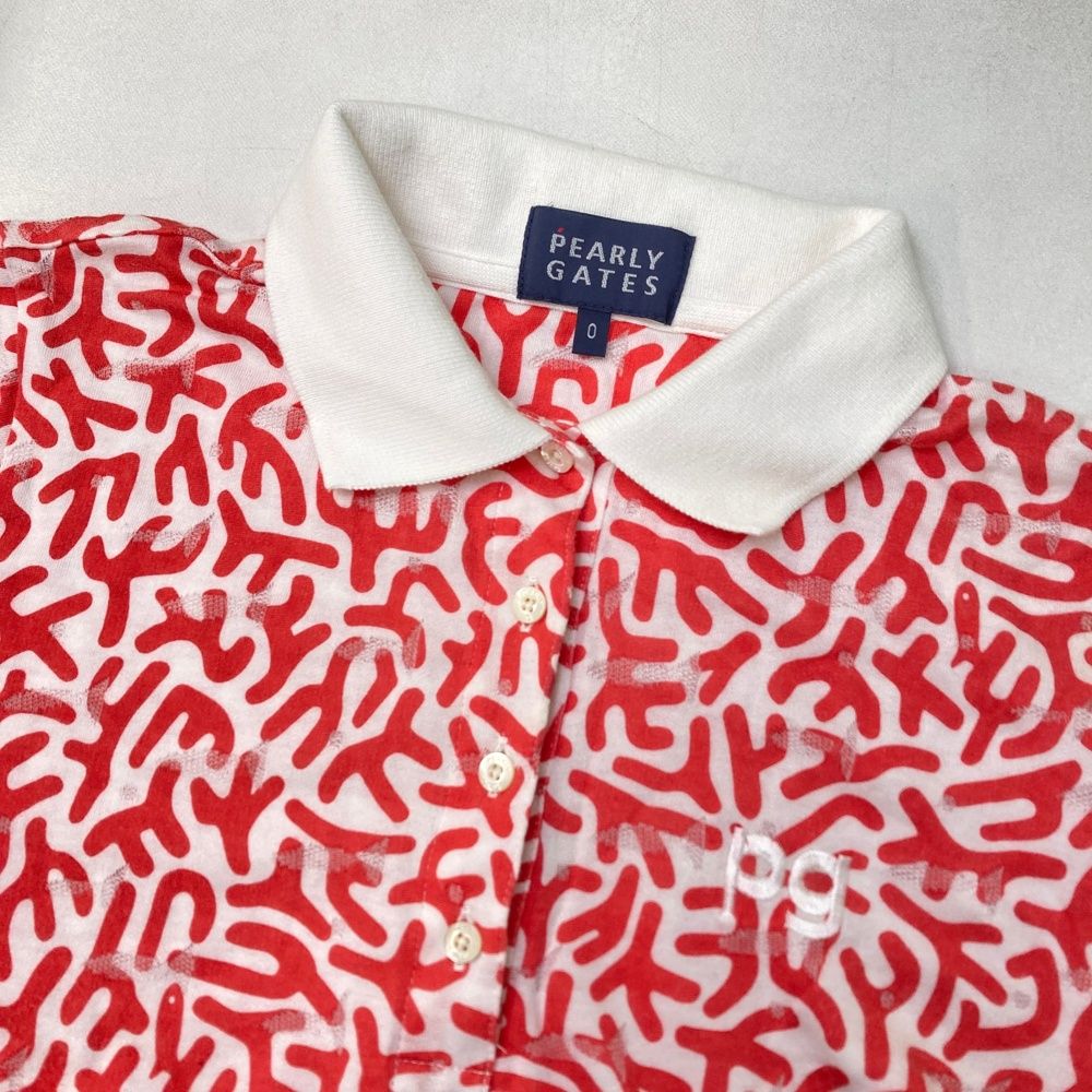サイズ：0 PEARLY GATES パーリーゲイツ 半袖ポロシャツ 総柄