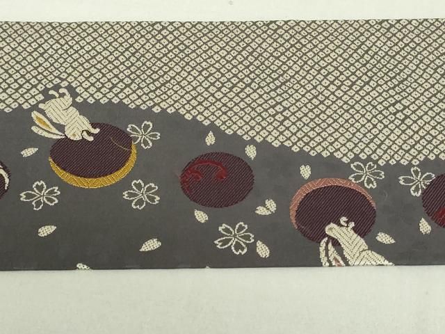 平和屋着物●九寸名古屋帯　跳び兎　舞桜　正絹　逸品　DAAT0246ob 平和屋着物○九寸名古屋帯 跳び兎 舞桜 正絹 逸品 DAAT0246ob - メルカリ
