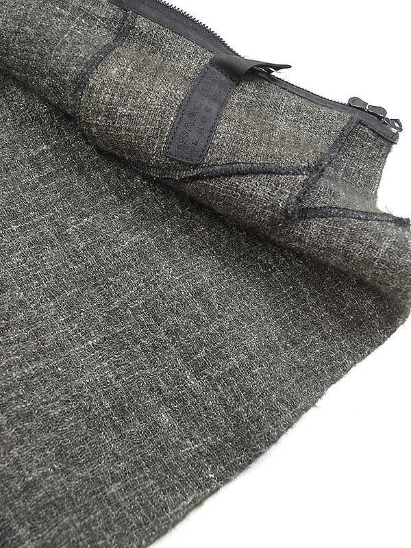 ISAAC SELLAM アイザックセラム ニットコンビラムレザーハイネック  