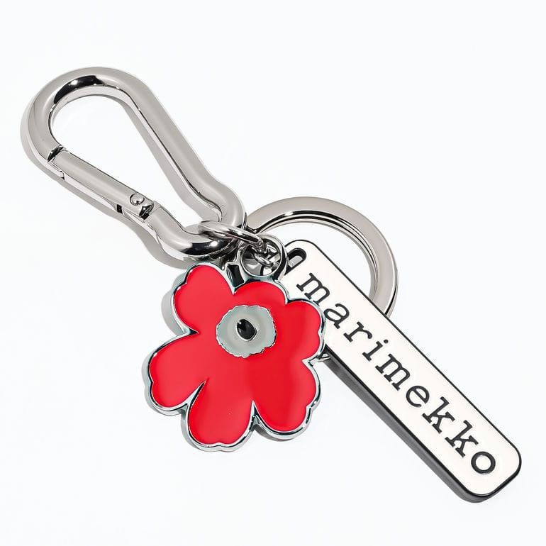 マリメッコ marimekko キーリング キーホルダー PUHALLUS ウニッコ Kioski キーチェーン レッド 93370 093370 390