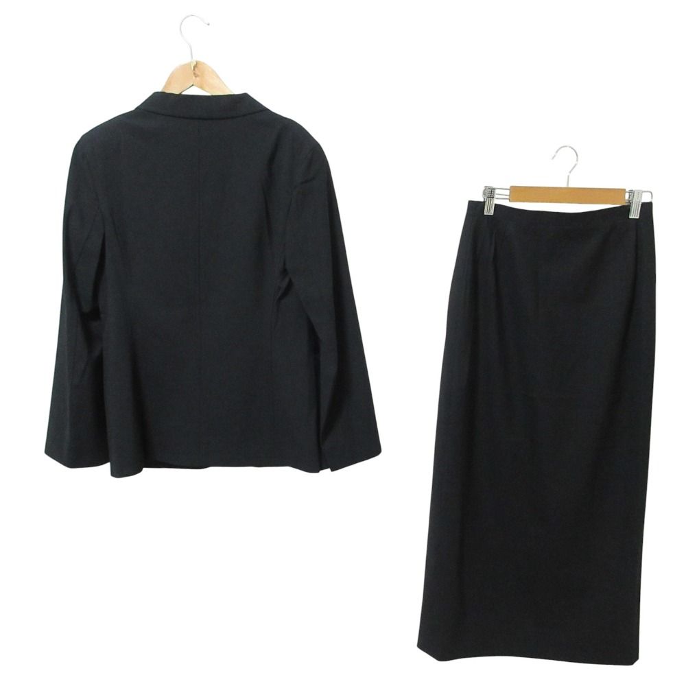 JIL SANDER ジルサンダー ジャケット ロングスカート スーツ セットアップ 36 ブラック レディース 古着